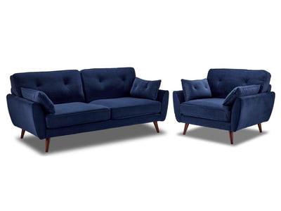 Mallory Sofa and Chair Set- Blue