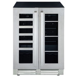 Marathon 24" Stainless Steel French Door Dual Zone Beverage Cooler (5.0 cu. ft.) - MBWC56-FDSS