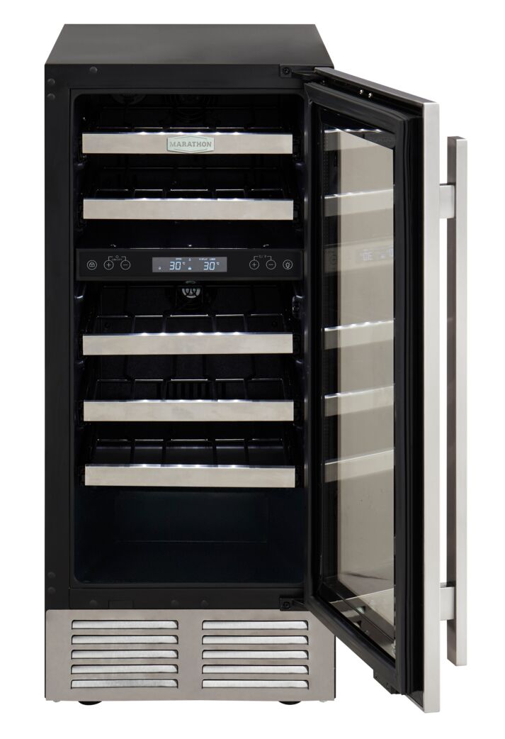 Marathon 15" Stainless Steel Dual Zone Undercounter Wine Cooler (3.2 cu. ft.) - MWC28-DSS