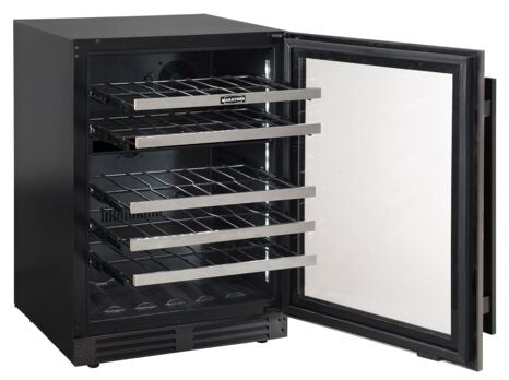 Marathon 24" Black Steel Dual Zone Undercounter Wine Cellar (5.4 cu. ft.) - MWC56-DBLS