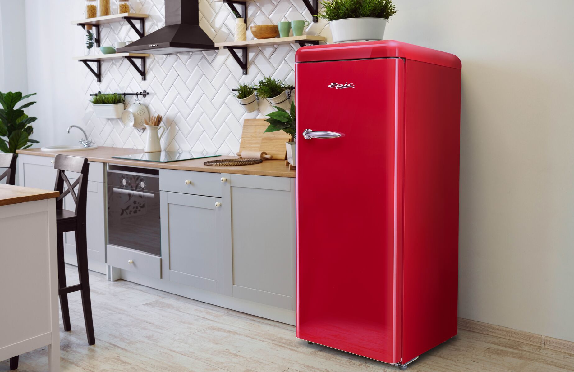 Epic 21.5" 9 Cu. Ft. Red Retro All Refrigerator- ERAR88RED