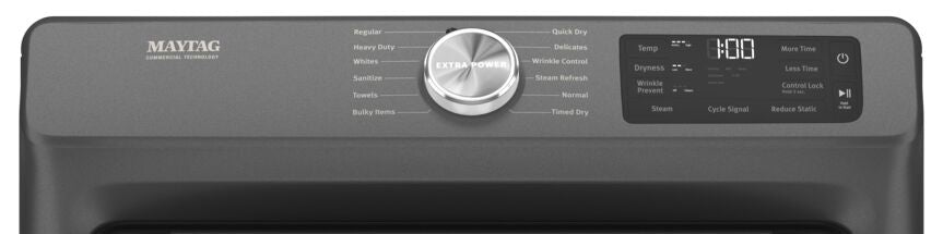 Maytag Volcano Black Electric Dryer with Extra Power and Quick Dry Cycle (7.3 cu. ft.) - YMED6630MBK