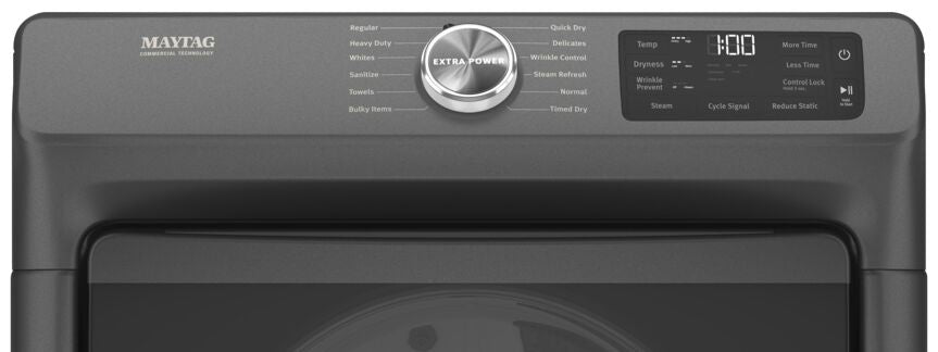 Maytag Volcano Black Gas Dryer with Extra Power and Quick Cycle (7.3 cu. ft.) - MGD6630MBK