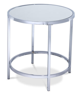 Mira End Table - Mirrored Glass, Silver