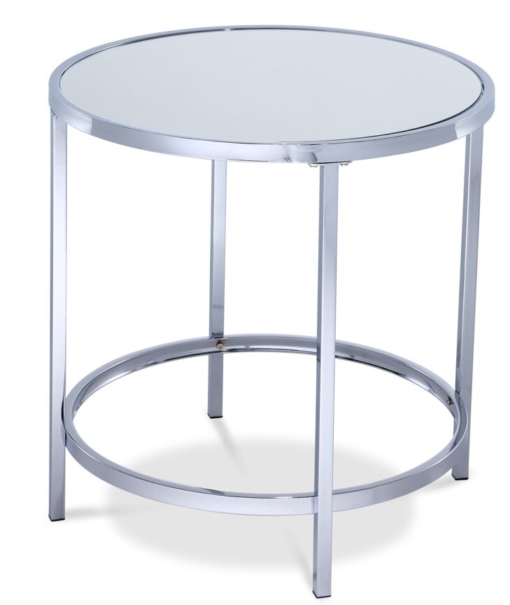 Mira End Table Mirrored Glass, Silver Leon's