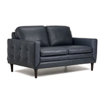 Oscar Leather Sofa and Loveseat Set -Blue
