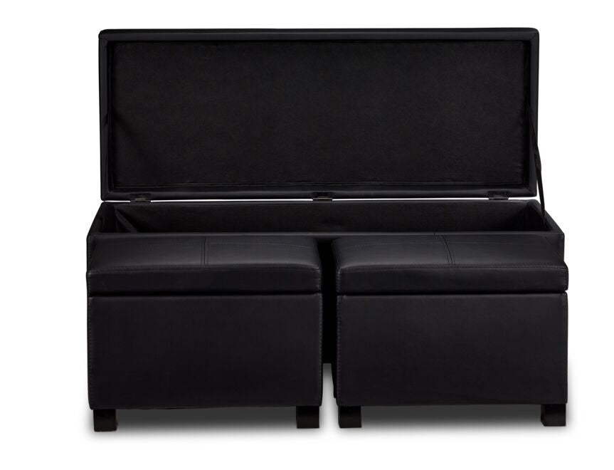Paloma 3-Piece Ottoman - Black