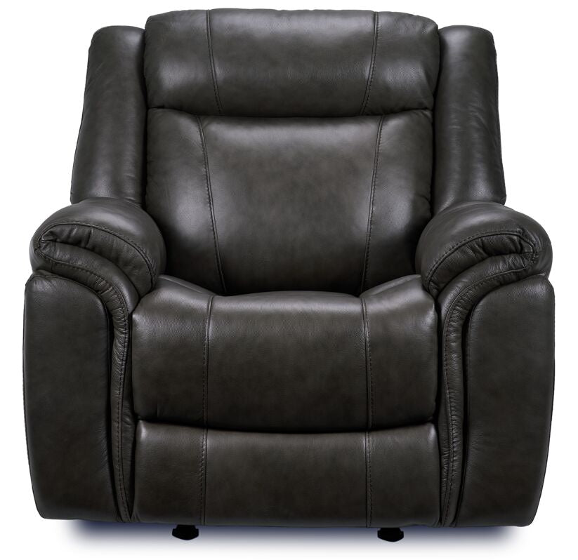 Plaza Leather Reclining Sofa, Loveseat and Rocker Recliner Set - Grey