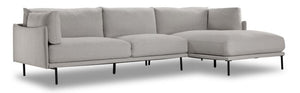 Rai 2 Pc. Sectional with RHF Chaise - Silver