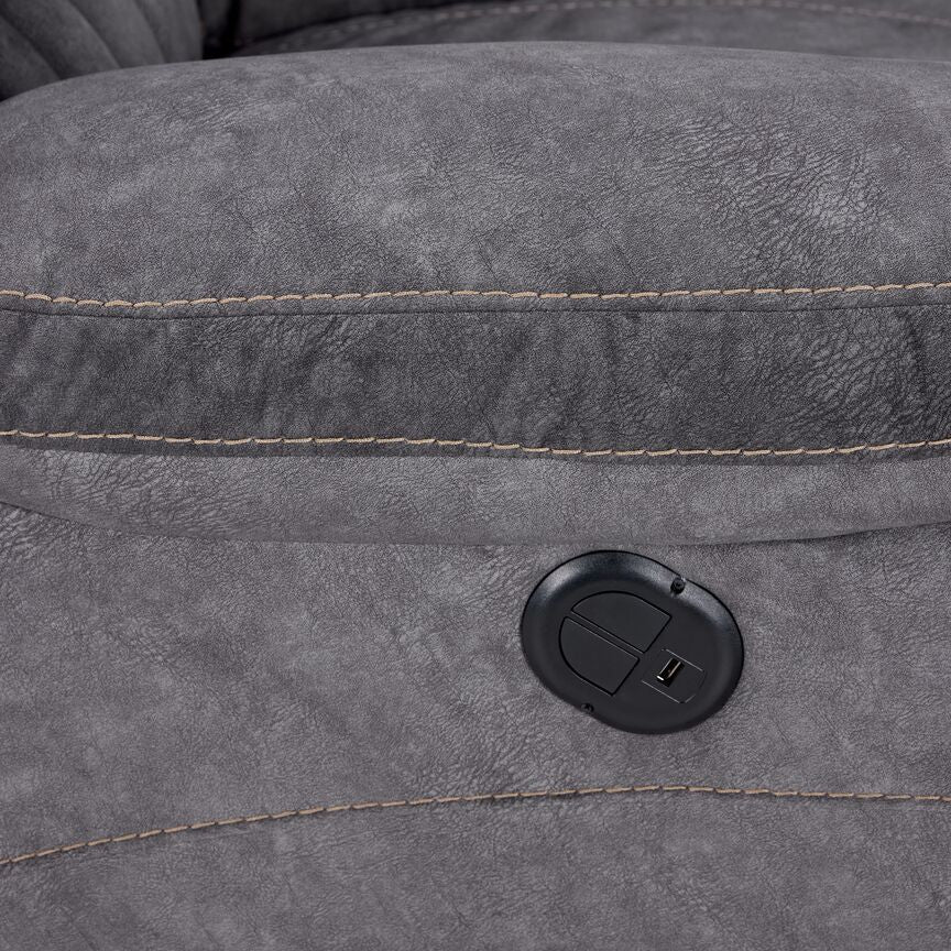 Reyes Power Reclining Sofa - Grey