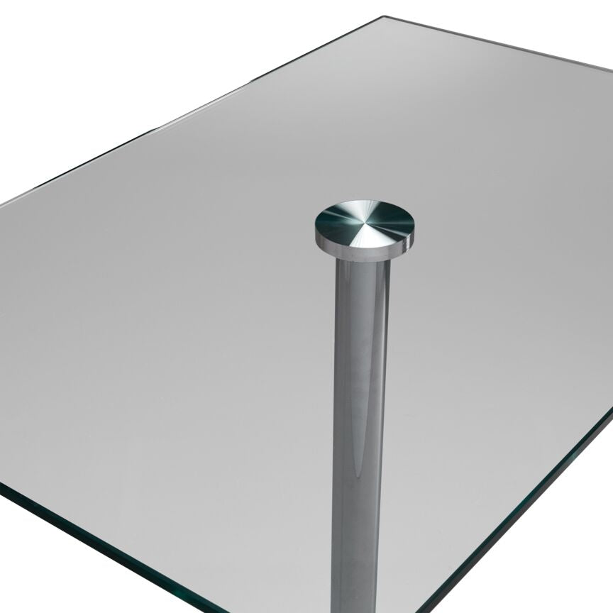 Roxanne Counter Height Rectangular Dining Table - Glass, Chrome
