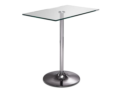 Roxanne Counter Height Rectangular Dining Table  - Glass, Chrome