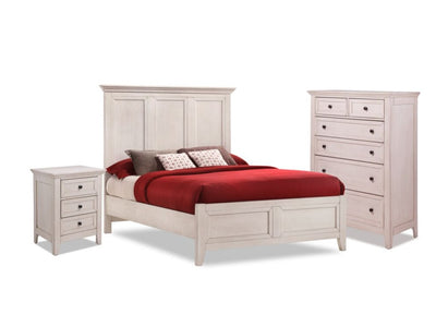 San Mateo 5-Piece Full Panel Bedroom Package - Antique White