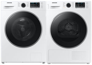 Samsung White Front-Load Washer (2.9 cu. ft.) & Electric Dryer with Heat Pump Technology (4.0 cu. ft.) - WW25B6800AW/AC/DV25B6800HW/AC