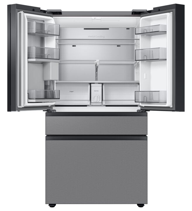 Samsung BESPOKE 36" 28.8 Cu. Ft. Stainless Steel 4-Door French Door Refrigerator with Beverage Center - RF29BB8600QLAA