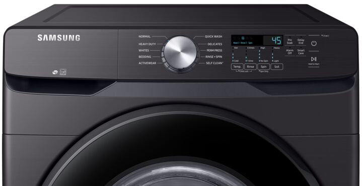 Samsung Black Stainless Steel Front-Load Washer with Self Clean+ (5.2 cu. ft.) - WF45T6000AV/A5