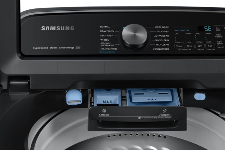 Samsung Black Stainless Top-Load Washer with SuperSpeed (6.0 cu. ft.) - WA52B7650AV/AC