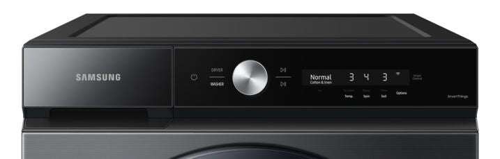 Samsung BESPOKE Black Stainless Front-Load Washer with SuperSpeed and AI Smart Dial (6.1 cu. ft.) - WF53BB8700AVUS