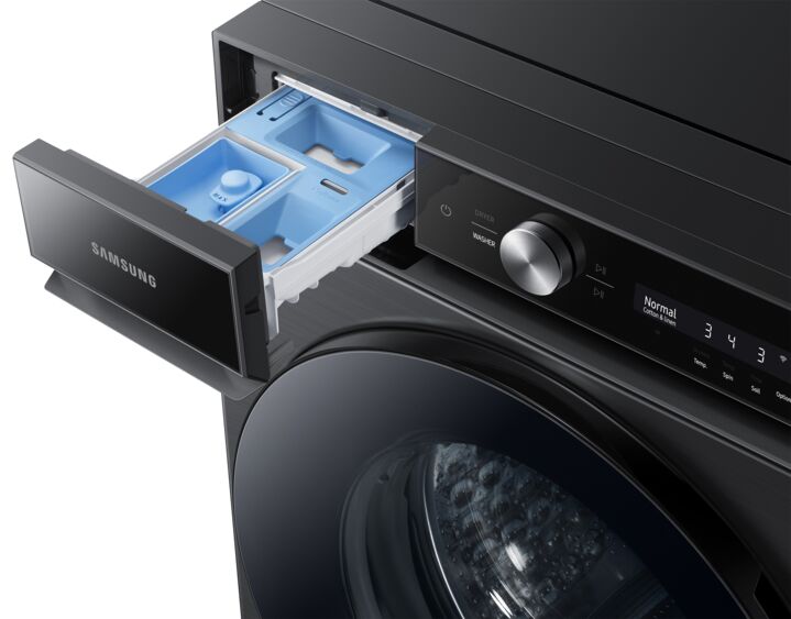 Samsung BESPOKE Black Stainless Front-Load Washer with SuperSpeed and AI Smart Dial (6.1 cu. ft.) - WF53BB8700AVUS