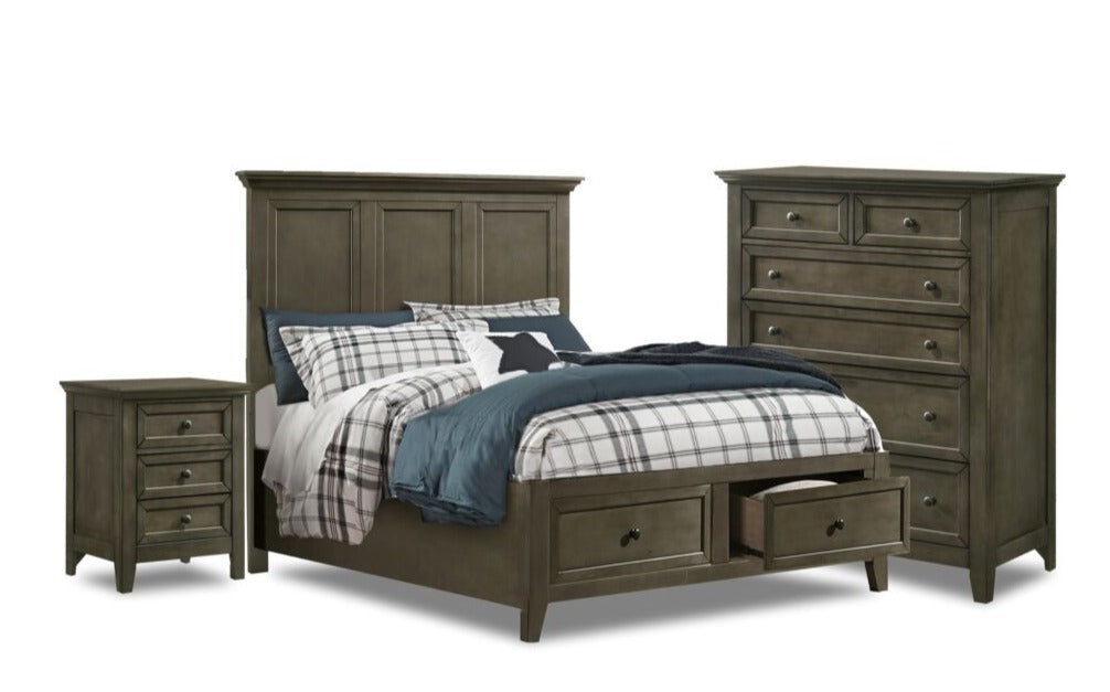 San Mateo 5-Piece Full Storage Bedroom Package - Pewter