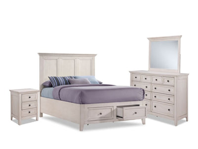 San Mateo 6-Piece Full Storage Bedroom Package - Antique White
