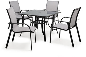 Seabrook II- Outdoor 5-Piece Dining - Grey