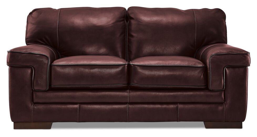 Stampede Leather Loveseat - Salsa