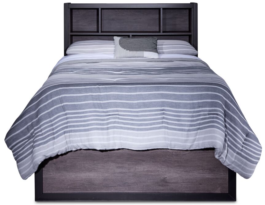 Terra 3-Piece Twin Bookcase Bed - Grey