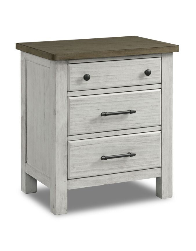 Timber Ridge Night Table - Weathered White