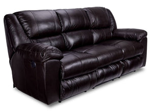 Transformer II Leather Power Reclining Sofa with Drop Down Table - Chocolate