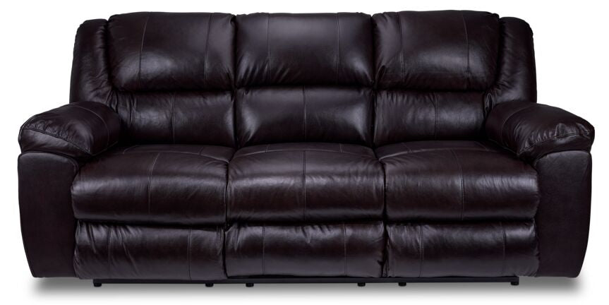 Transformer II Leather Power Reclining Sofa with Drop Down Table - Chocolate