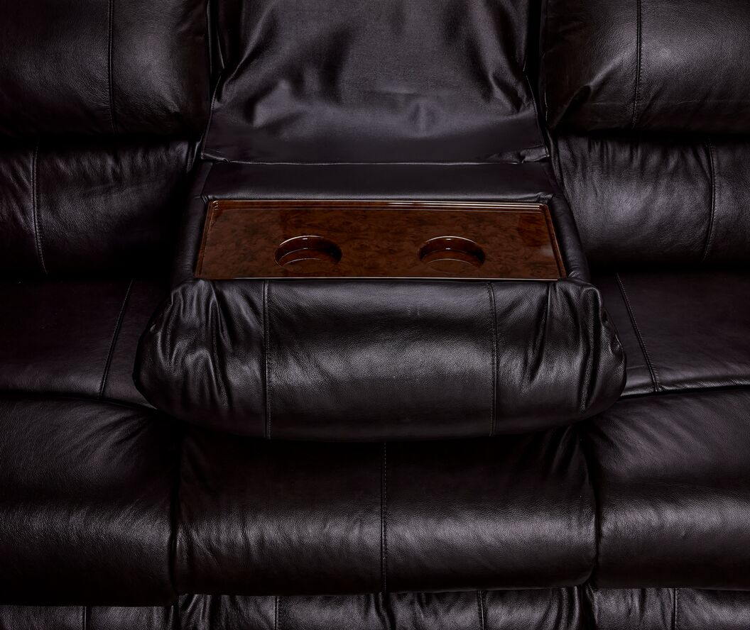 Transformer II Leather Power Reclining Sofa with Drop Down Table - Chocolate
