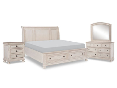 Windchester 6-Piece King Storage Bedroom Package - Antique White