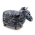 Zebra Storage Ottoman - Black and White