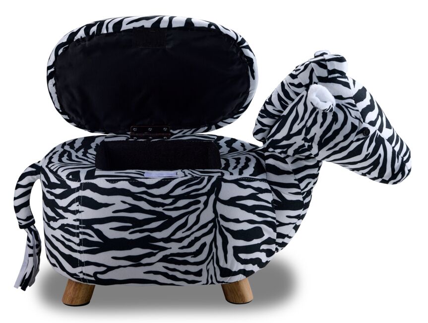 Zebra Storage Ottoman - Black and White