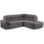 Simone 3-Piece Sectional with Left-Facing Pop-Up Bed - Charcoal