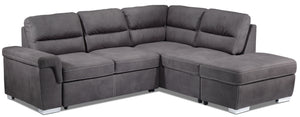 Simone 3-Piece Sectional with Left-Facing Pop-Up Bed - Charcoal