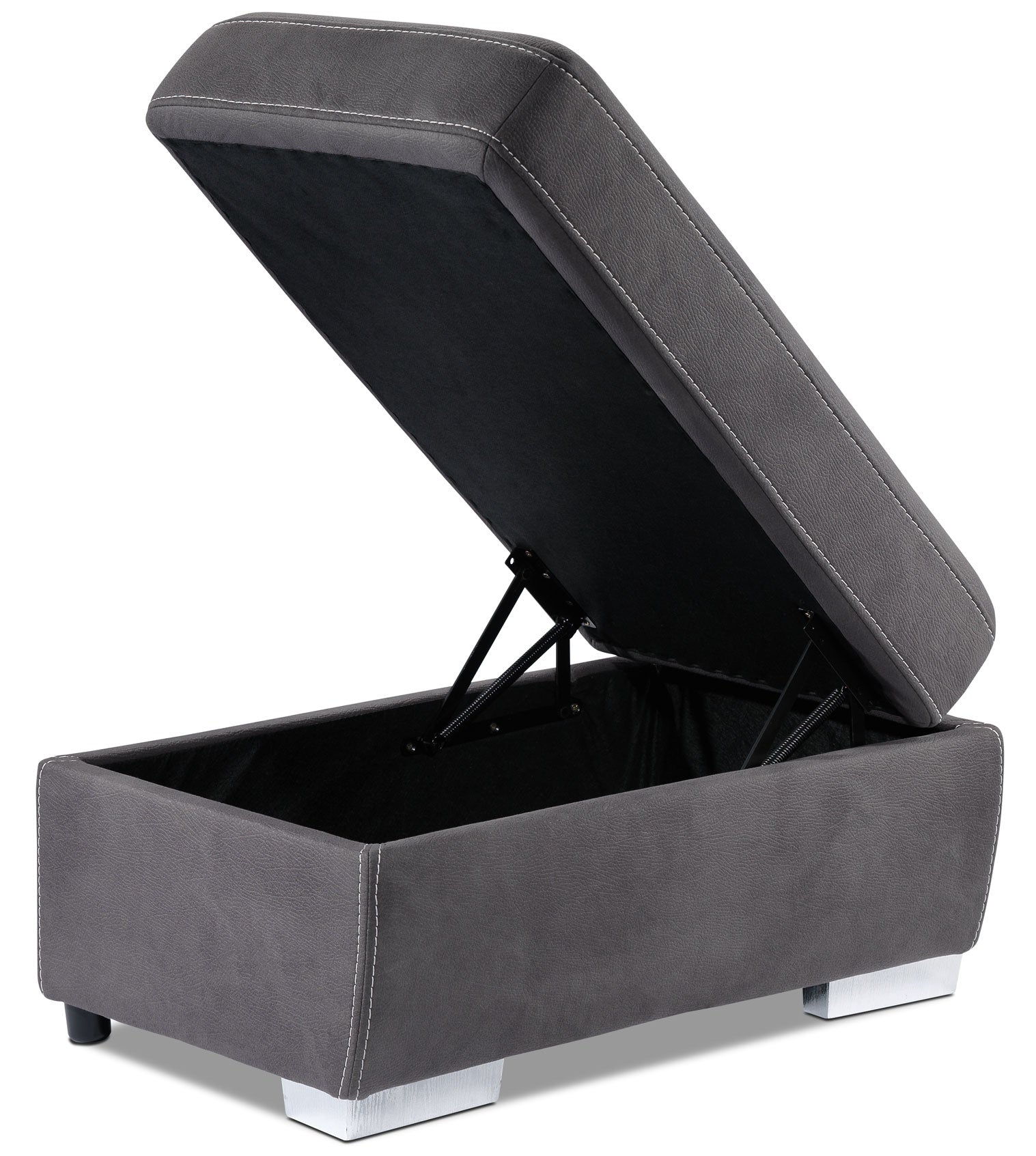 Simone 3-Piece Sectional with Left-Facing Pop-Up Bed - Charcoal