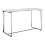 Skyline Counter Height Table - Faux Marble, White
