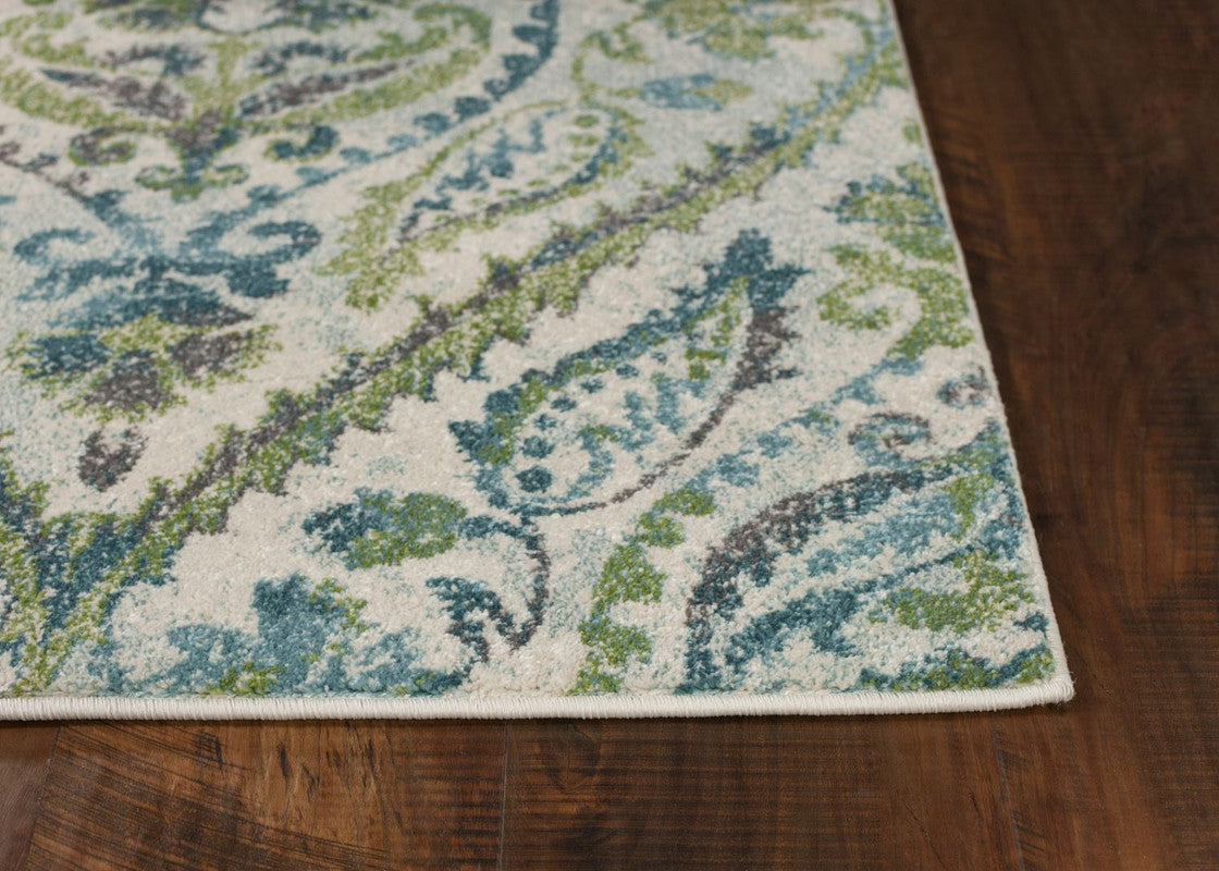 Sumallo III Area Rug - 5'3" x 7'7" - Ivory/Teal