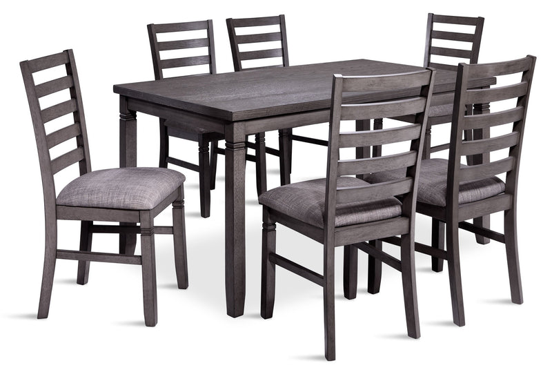 Storm 7 Piece Dining Set Dark Grey Leon s