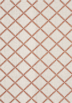 Terra Trellis 5'3" X 7'7" Outdoor Area Rug - Cream, Taupe and Brown