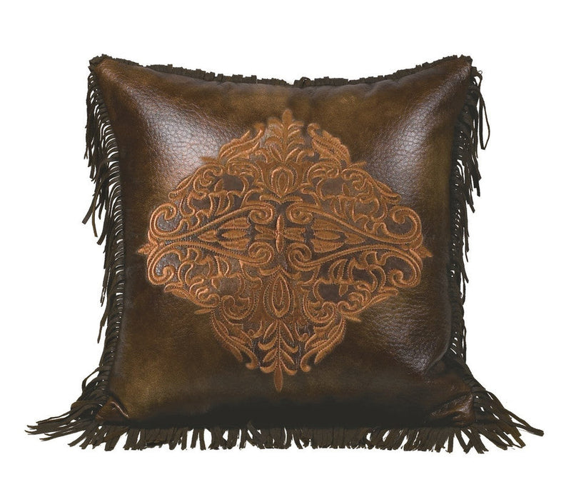 Conway Faux Leather Decorative Pillow Brown Leon's