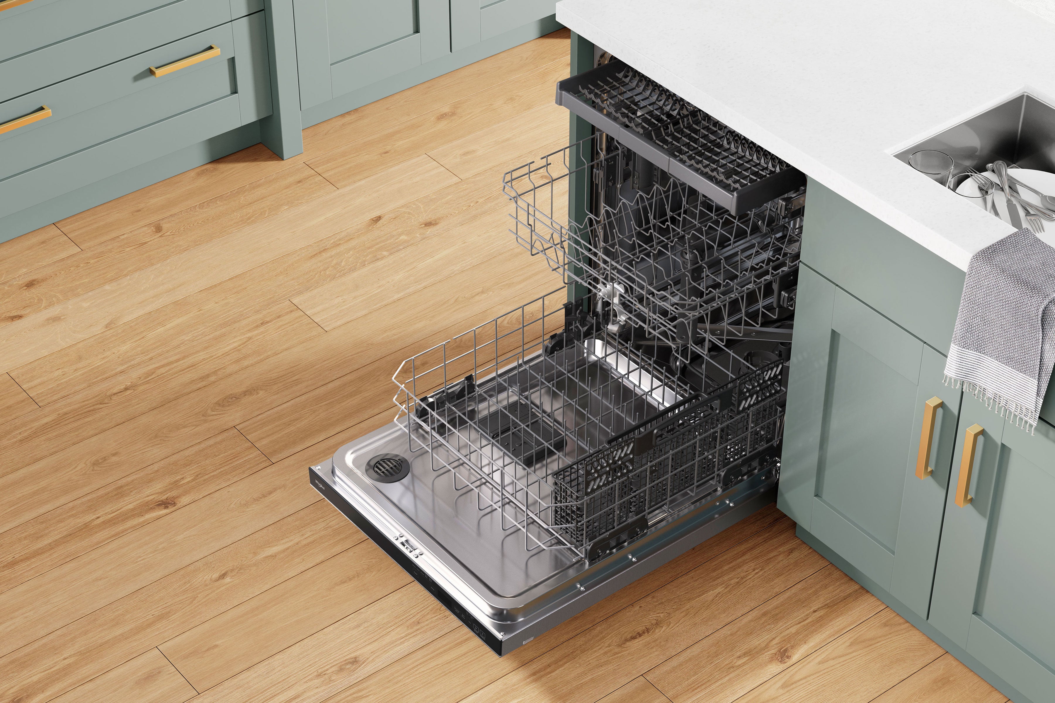 Whirlpool 24" Fingerprint Resistant Stainless Steel Dishwasher with 3rd Rack (47 dBA) - WDTA50SAKZ