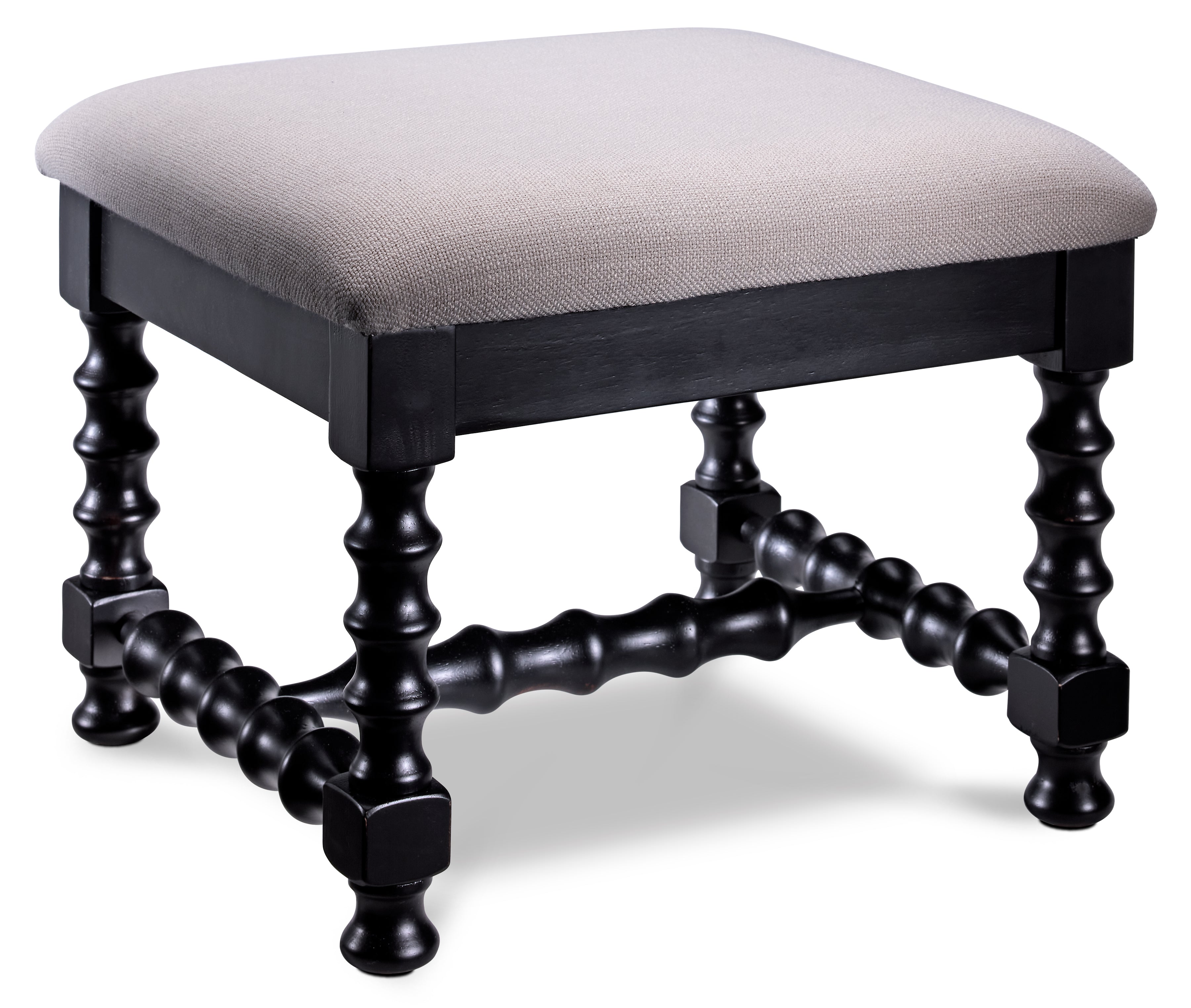 Winslow Coffee Table with Two Ottomans - Black