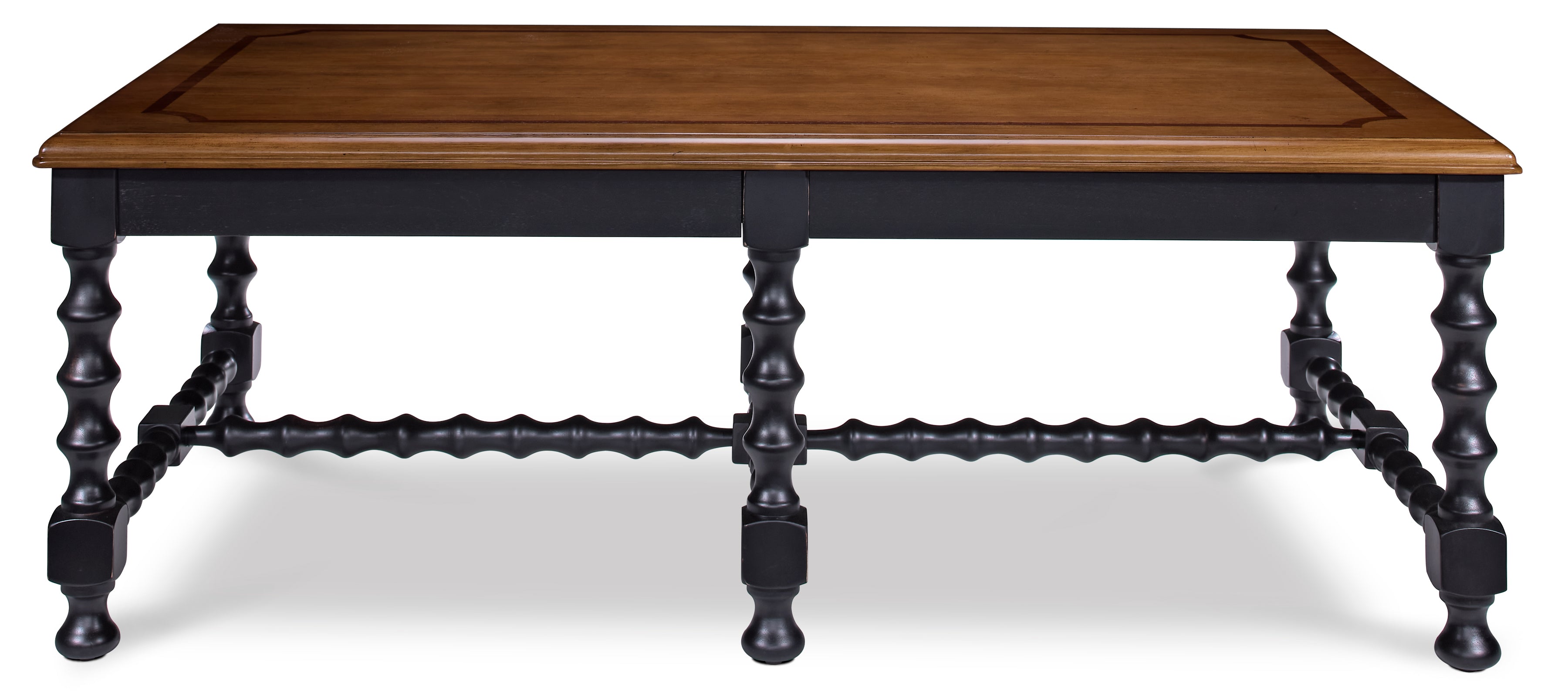 Winslow Coffee Table with Two Ottomans - Black