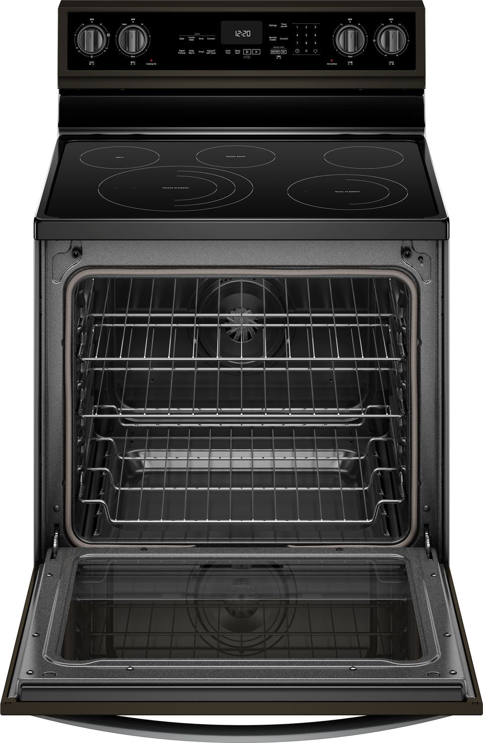 Whirlpool Black Stainless Steel Freestanding Electric Convection Range (6.4 Cu. Ft.) - YWFE975H0HV