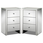 Illusion Set of 2 Night Tables - Mirrored Glass