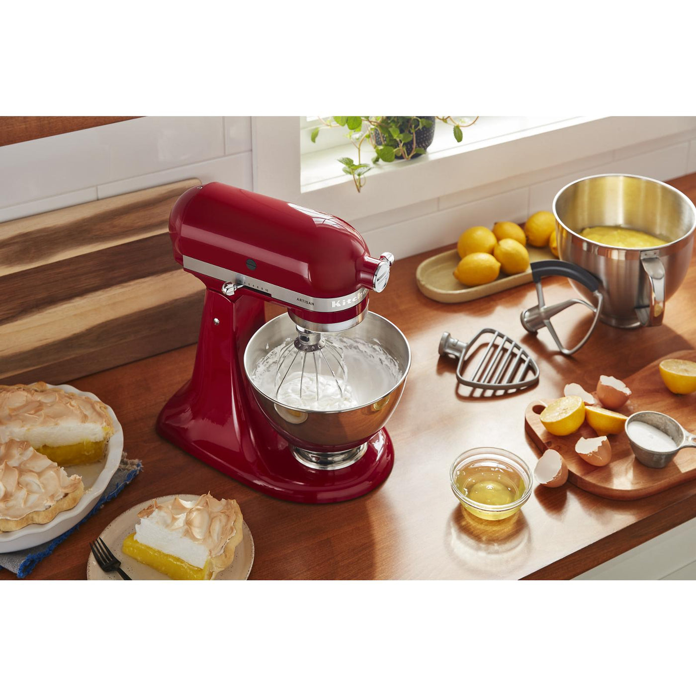 KitchenAid Empire Red Artisan® Series Tilt-Head Stand Mixer with Premium Accessory Pack - KSM195PSER