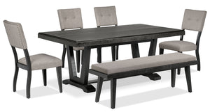 Imari 6-Piece Dining Set - Black and Grey